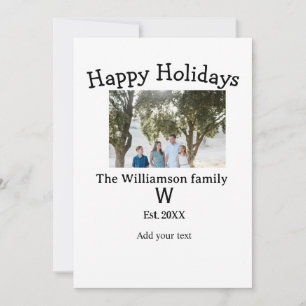 Happy holidays family photo renuion name letter ye invitation