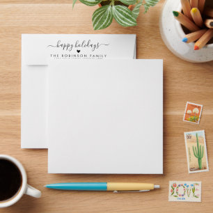 Happy Holidays Family Return Address Envelope