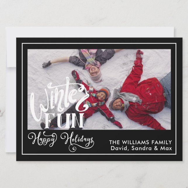 Happy Holidays | Family Winter Fun Card (Front)
