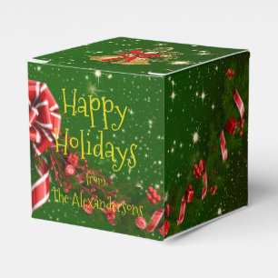 Happy Holidays Family Wishes Christmas Baubles Favour Box