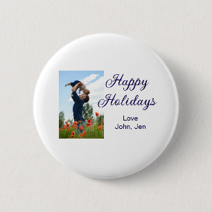 Happy holidays father son Christmas family gifts m 6 Cm Round Badge