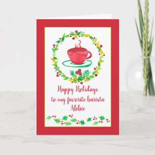 Happy Holidays Favourite Barista Coffee Cup Card
