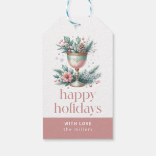 Happy Holidays Festive Christmas Theme Chalice Gift Tags