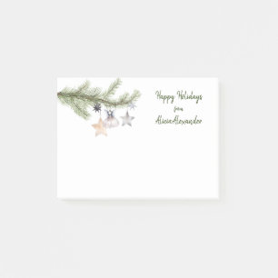 Happy Holidays Festive Christmas Tree Watercolor  Post-it Notes
