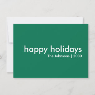 Happy Holidays Festive Green Modern Minimalist Holiday Card