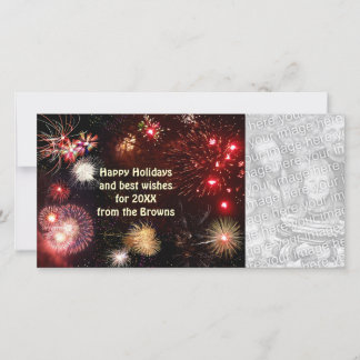 Happy Holidays Fireworks Holiday Card