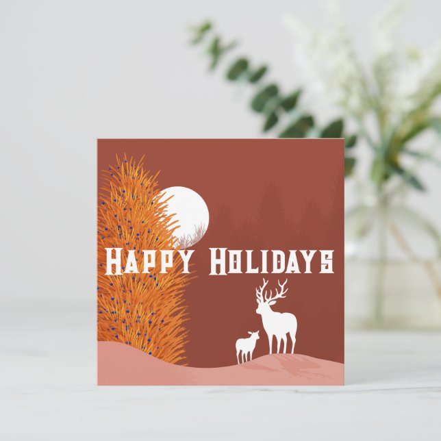 Happy Holidays - Flat Card (Standing Front)
