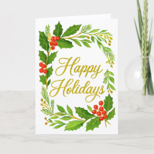 'Happy Holidays' Folded Greeting Card