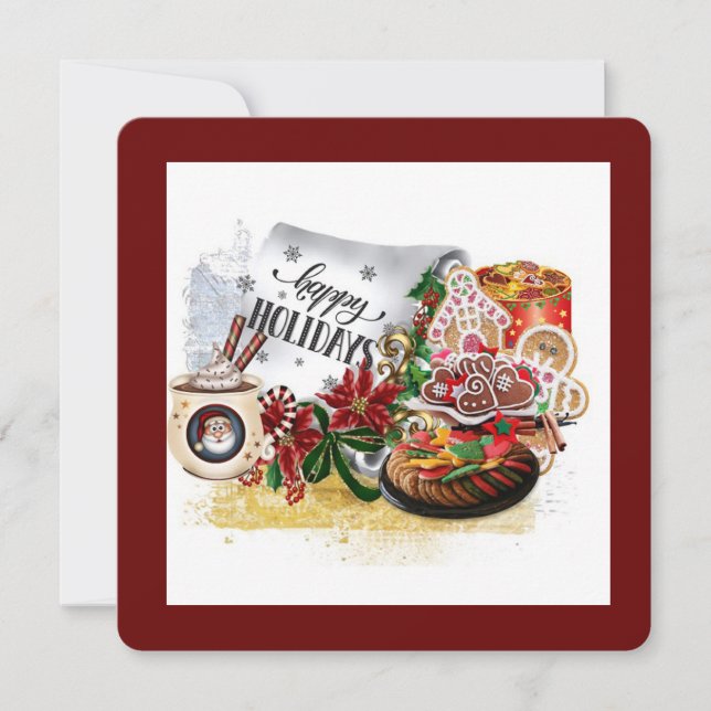 Happy Holidays Folded Greeting Card (Front)