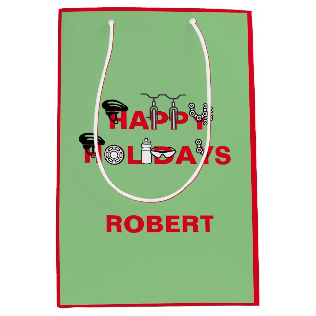 Happy Holidays For Cyclist  Medium Gift Bag (Front)
