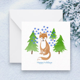 Happy Holidays Fox in the Woods Card