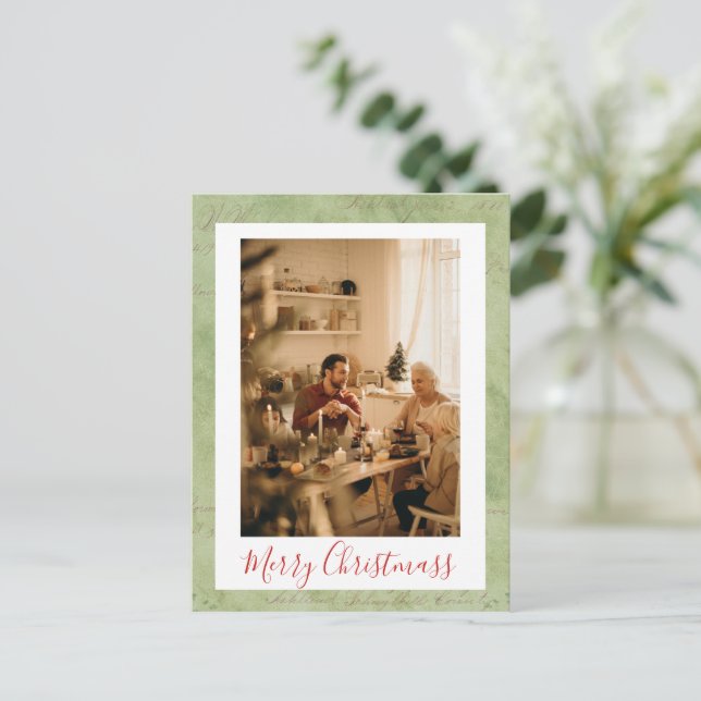 Happy Holidays Framed Photo Merry Christmas Postcard (Standing Front)