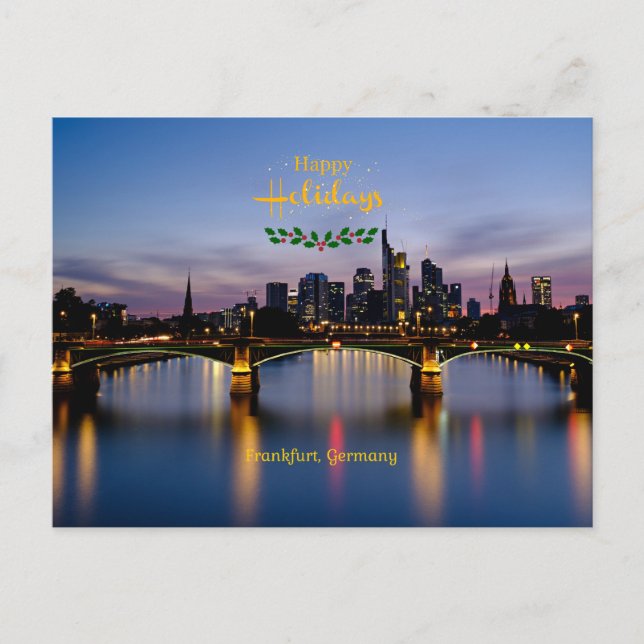 Happy Holidays, Frankfurt Bridge, Postcard (Front)
