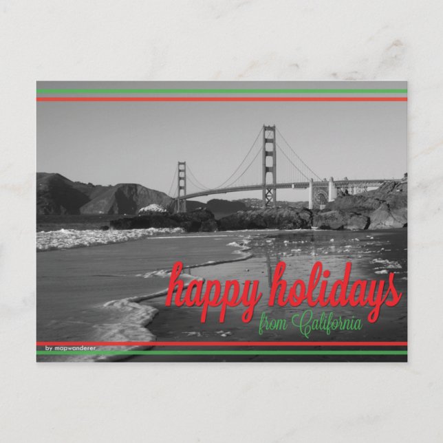 Happy Holidays from California Postcard (Front)