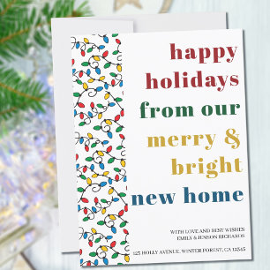 Happy Holidays from New Home String Lights Announcement