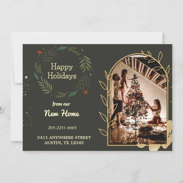 Happy Holidays From our New Home Announcement (Front)