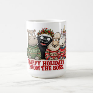 Happy Holidays From The Boss HoneyBadger Christmas Coffee Mug