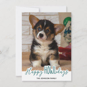 Happy Holidays from the Dog - Green Pet Photo Holiday Card