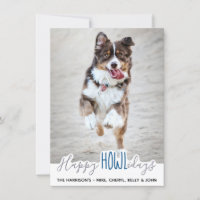 Happy Holidays from the Dog - Grey Blue Pet Photo