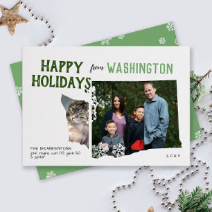 Happy Holidays from Washington Two Photo Holiday Card