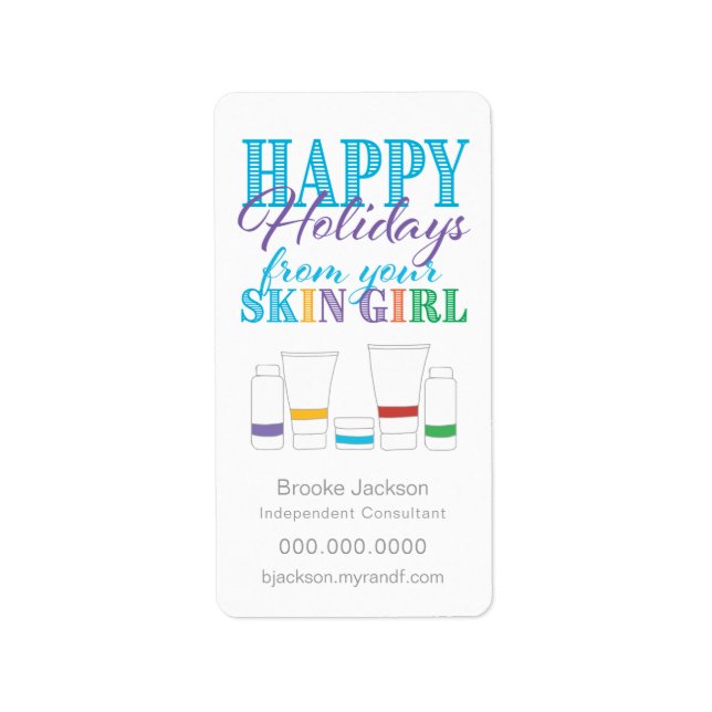 Happy Holidays from Your Skin Girl - Sticker Label (Front)