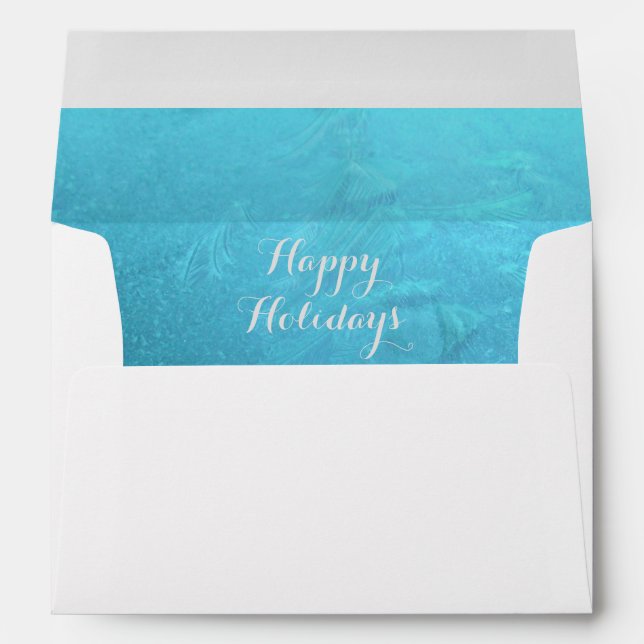 Happy Holidays Frozen Frost Christmas Typography Envelope (Back (Bottom))