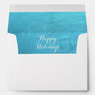 Happy Holidays Frozen Frost Christmas Typography Envelopes