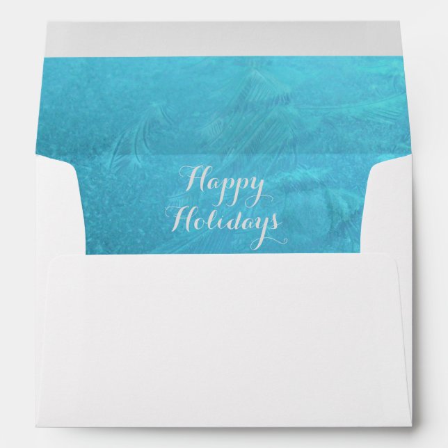 Happy Holidays Frozen Frost Christmas Typography Envelopes (Back (Bottom))