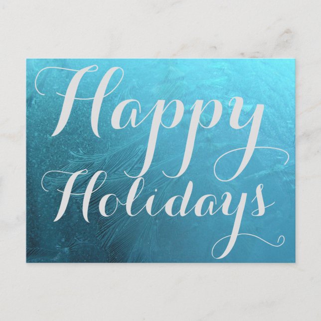 Happy Holidays Frozen Frost Christmas Typography Holiday Postcard (Front)