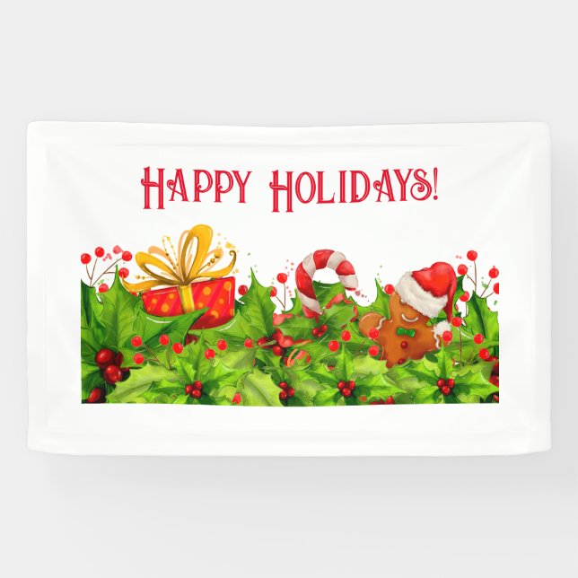 Happy Holidays Fun Christmas Banner  (Horizontal)