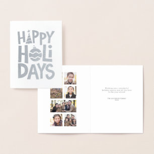 Happy Holidays fun photo collage personalised Foil Card
