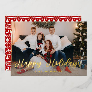 Happy Holidays Fun Script Photo Card