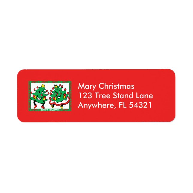 Happy Holidays Funny Dancing Christmas Trees (Front)