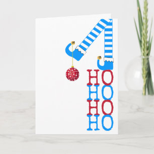 Happy Holidays Funny Elf Ho Ho Ho Photo Christmas Holiday Card