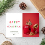 Happy Holidays Funny Pet Dog Photo Christmas Holiday Card<br><div class="desc">Happy Holidays Funny Pet Dog Photo Christmas Holiday Card. Send Holiday warm wishes and Greetings to your loved ones with this minimalist and modern Christmas Holiday Card. All the texts are pre-arranged for you to personalise easily and quickly with your own details. Happy Holidays!</div>
