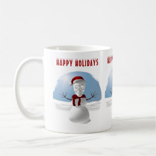 Happy Holidays. Funny skull-head snowman Coffee Mug
