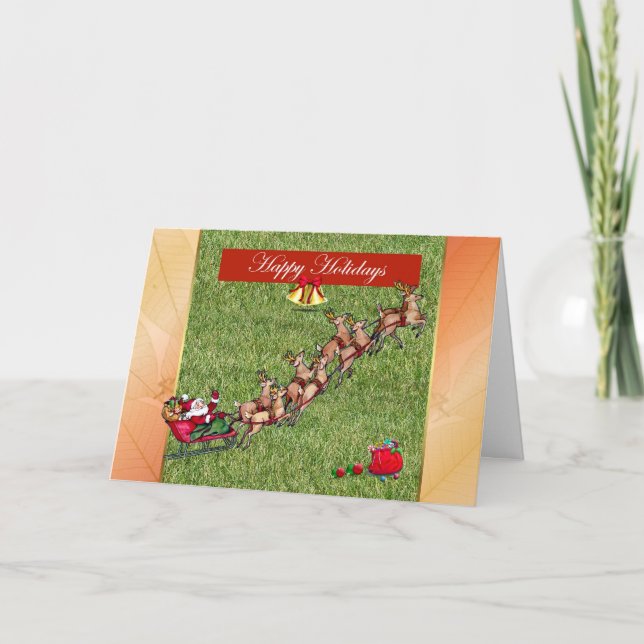 Happy Holidays gardener lawn care landscape Holiday Card (Front)