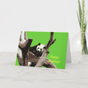 Happy Holidays giant panda Holiday Card