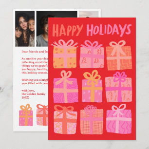 HAPPY HOLIDAYS Gifts Christmas CUSTOM 3 Photos  Holiday Card