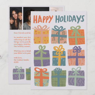 HAPPY HOLIDAYS Gifts Christmas CUSTOM 3 Photos  Holiday Card