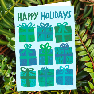 HAPPY HOLIDAYS Gifts Christmas CUSTOM Hand-drawn Holiday Card