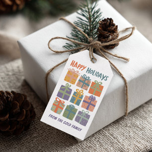 HAPPY HOLIDAYS Gifts Presents Christmas CUSTOM Gift Tags
