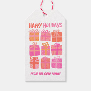 HAPPY HOLIDAYS Gifts Presents Christmas CUSTOM Gift Tags