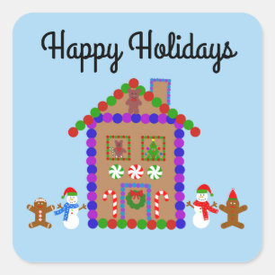 Happy Holidays Gingerbread House #1-2 Stickers