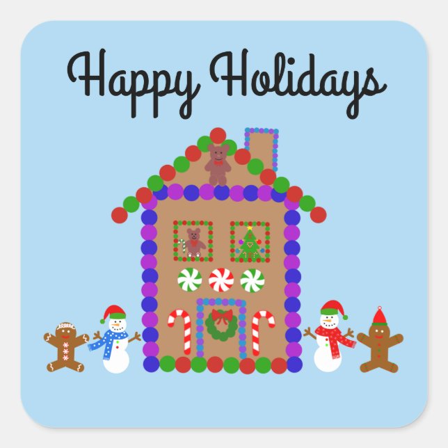 Happy Holidays Gingerbread House #1-2 Stickers (Front)