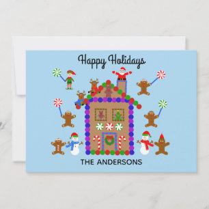 Happy Holidays Gingerbread House #2 Holiday Card