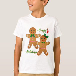 Happy Holidays Gingerbread Man Boy Girl T-Shirt