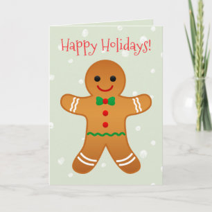 Happy Holidays - Gingerbread Man Christmas Card