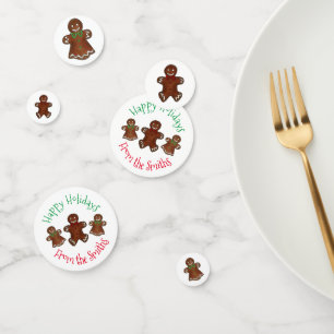 Happy Holidays Gingerbread Man Christmas Cookies Confetti