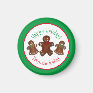 Happy Holidays Gingerbread Man Christmas Cookies Magnet
